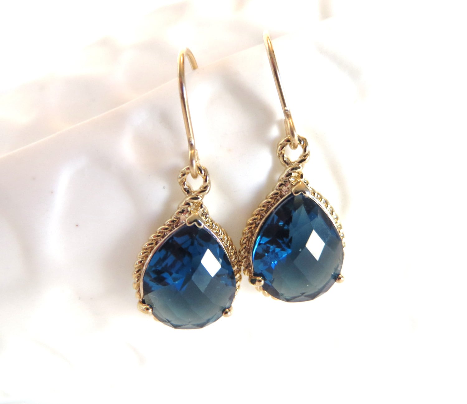 navy-blue-earrings-gold-earrings-navy-wedding-navy-bridesmaid