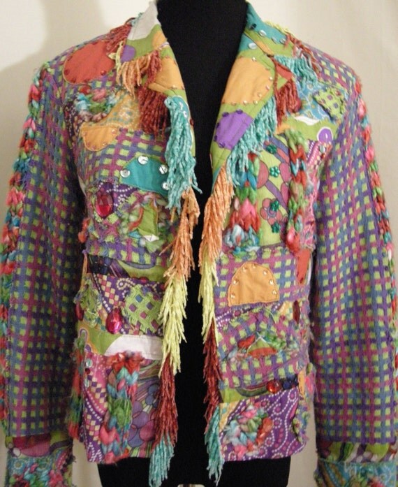 Jacket Vintage Sandy Starkman Multi Colored Size Small.