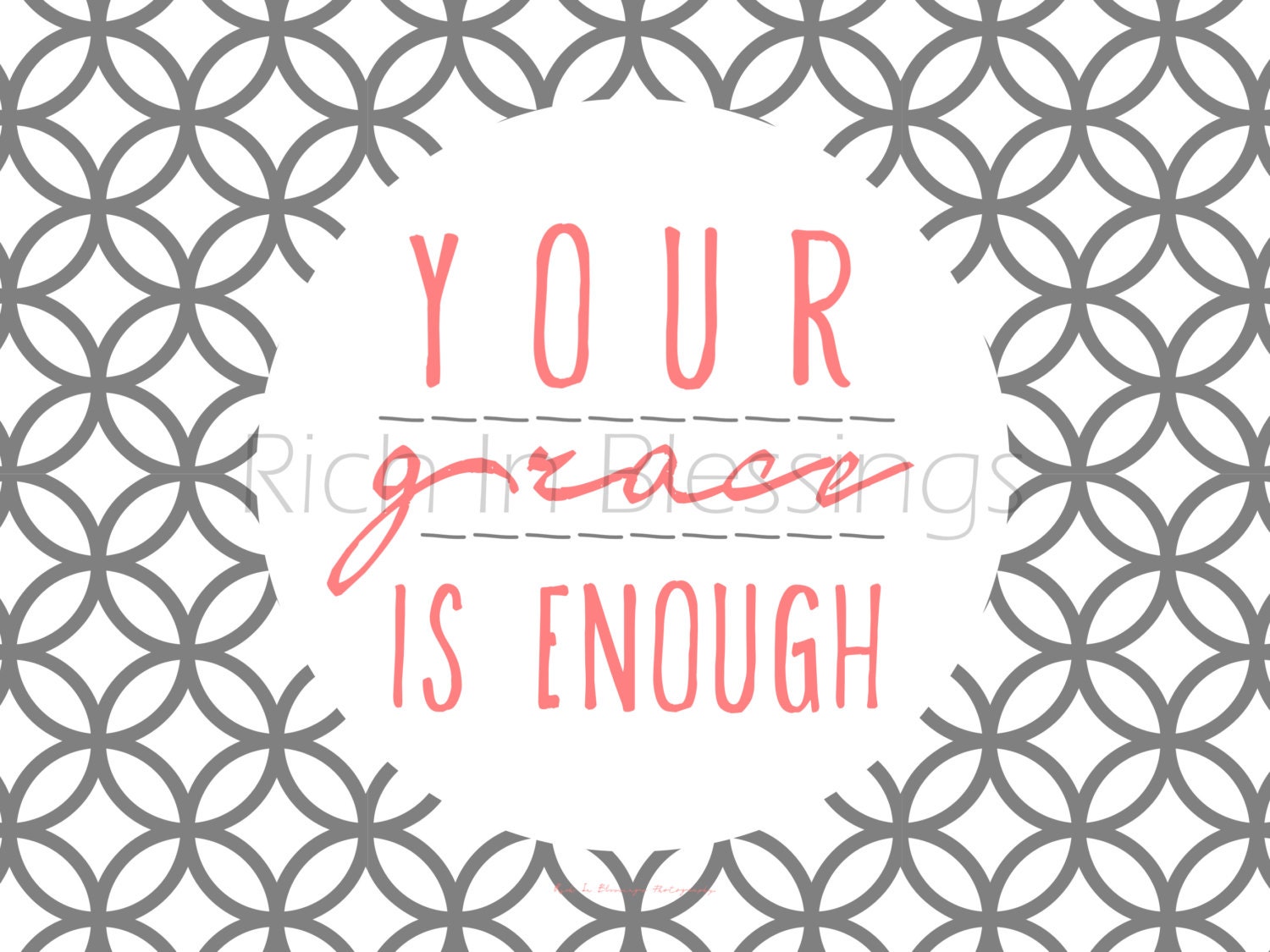 Your grace is enough / geometric typographic art on 8x10