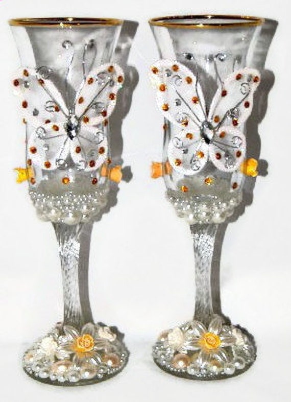Butterfly Champagne Glasses