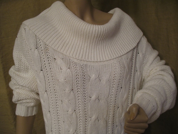 oversized chunky knit sweater white
