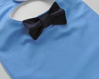 Baby boy bib / Bowtie baby bib / Blue bib / Navy baby boy bib
