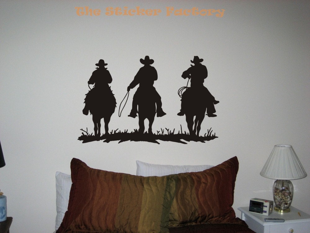 Cowboys Horses Western Vinyl Wall Art Decor by TheStickerFactory