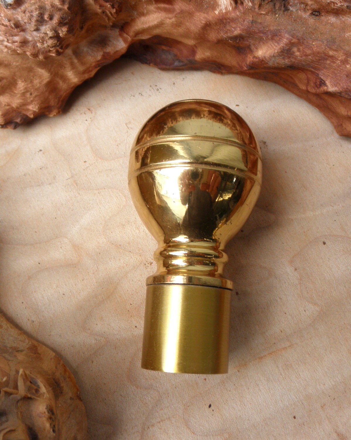 1 Cast Brass Ball Cane Walking Stick Handle 1 1/2