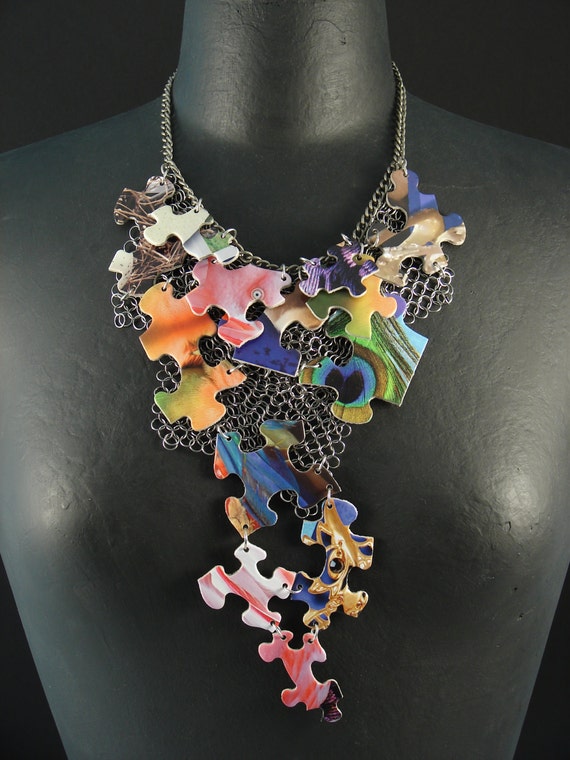 Items similar to Puzzle Piece Necklace on Etsy
