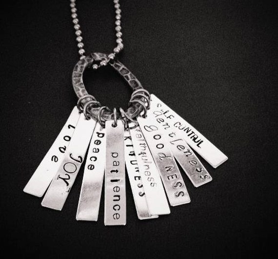 Fruits of the Spirit Handstamped Necklace