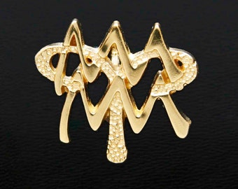 11 Aries and Aquarius Gold Unity Pendant