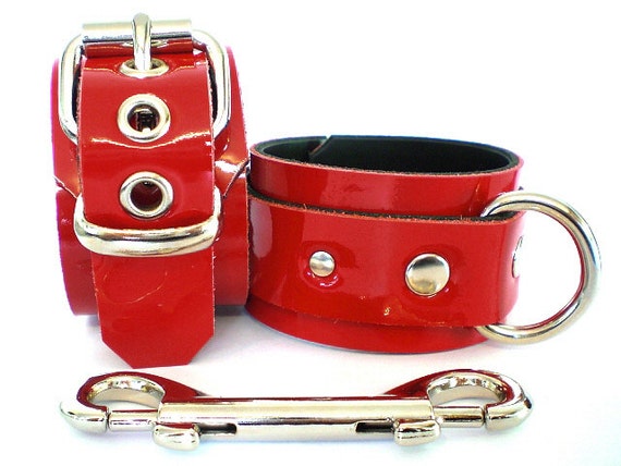 1 3/4 Red Patent Leather Bondage Restraints Solid by VonBondage