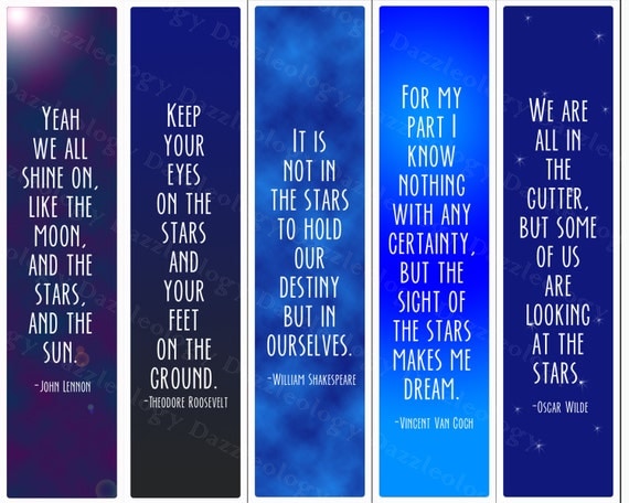 items similar to printable inspirational star quotes bookmarks on etsy