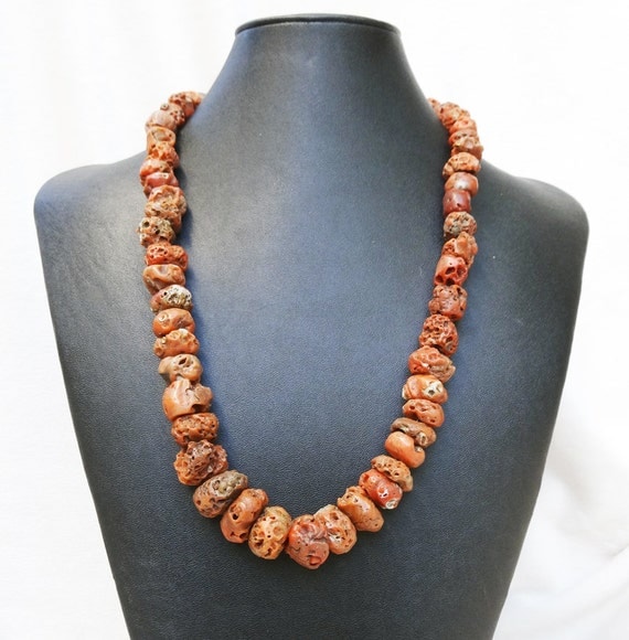 RESERVED Antique Coral Necklace Natural Tibetan RARE