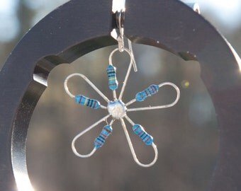Blue Flower Resistor Earrings