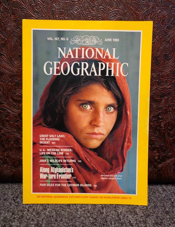 June 1985 National Geographic Magazine: Afghan Girl with