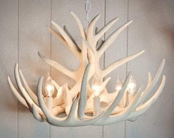 White Antler Chandelier | faux Antler Chandelier W9C | Antler Chandelier | Antler Lighting