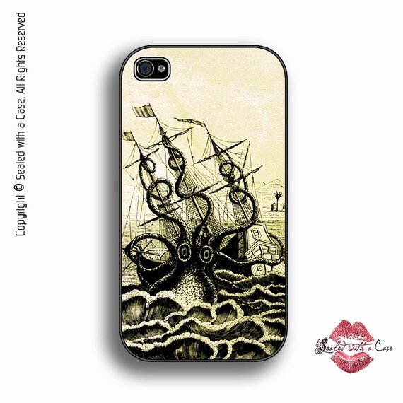 Items similar to Octopus Attacks Pirate Shipwreck - iPhone 4/4S 5/5S/5C ...