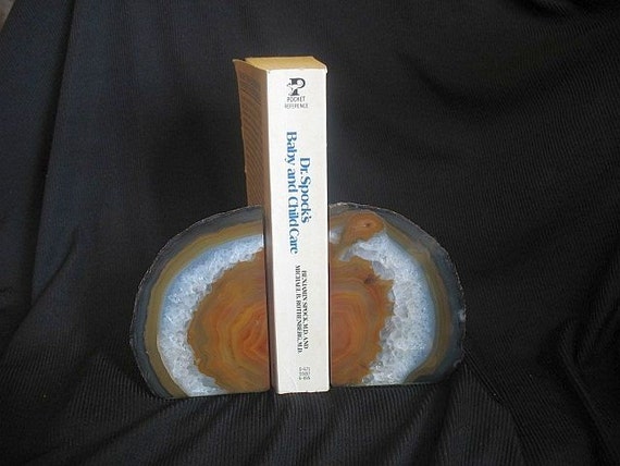 Brazilian agate bookends natural and not dyed