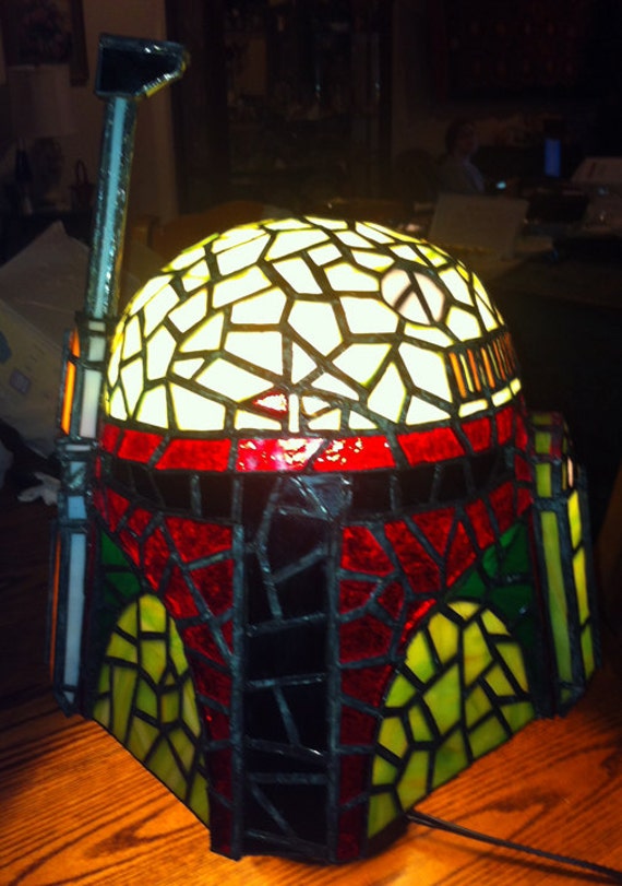 Stained Glass Tiffany Style Boba Fett Helmet