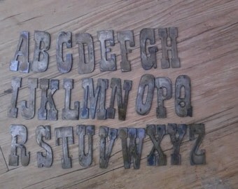 4 inch Letters Alphabet PER LETTER or NUMBER Rusty Vintage Western Style Metal Steel Wall Art Ornament Craft Stencil Diy Sign