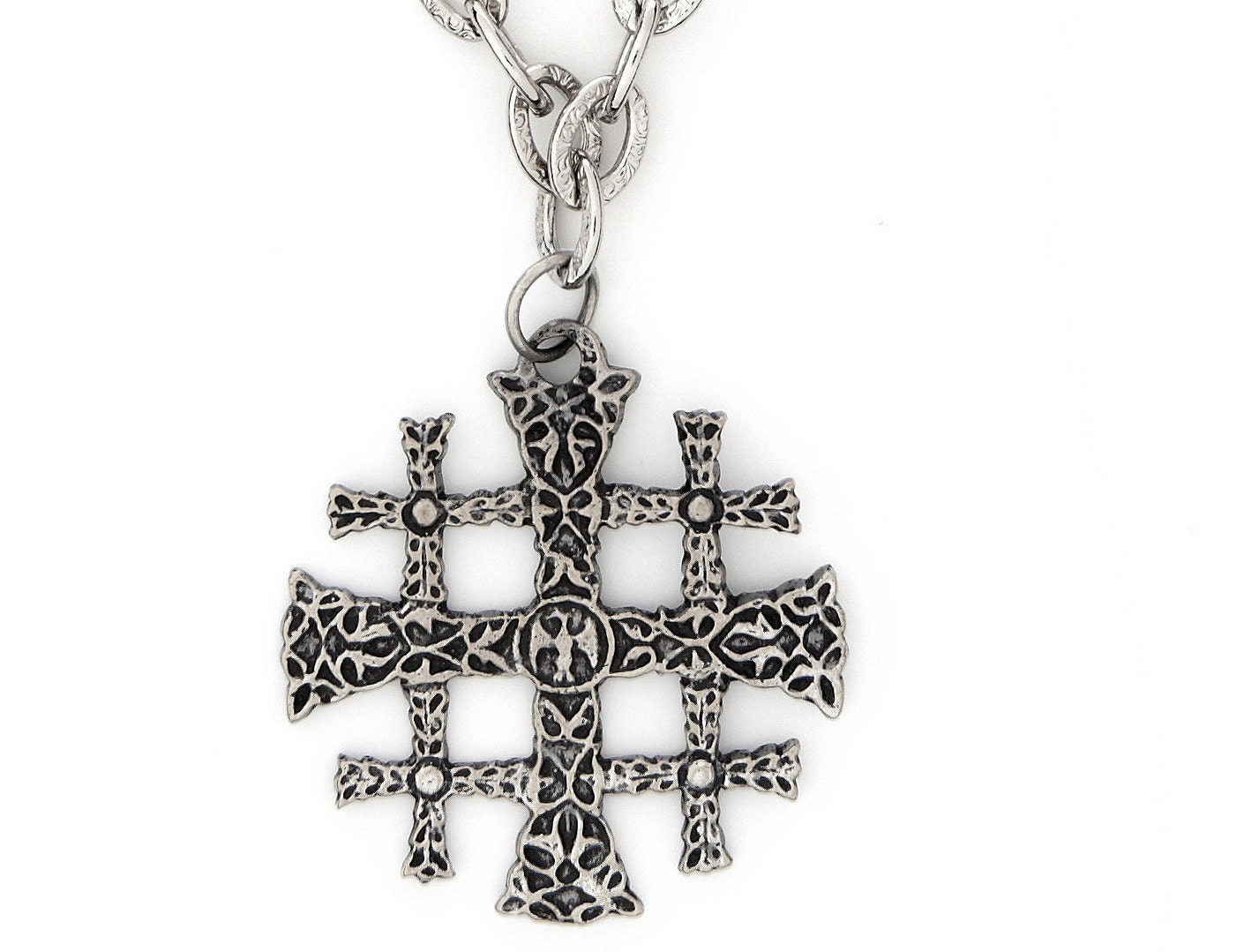 Jerusalem Cross on Chain Necklace