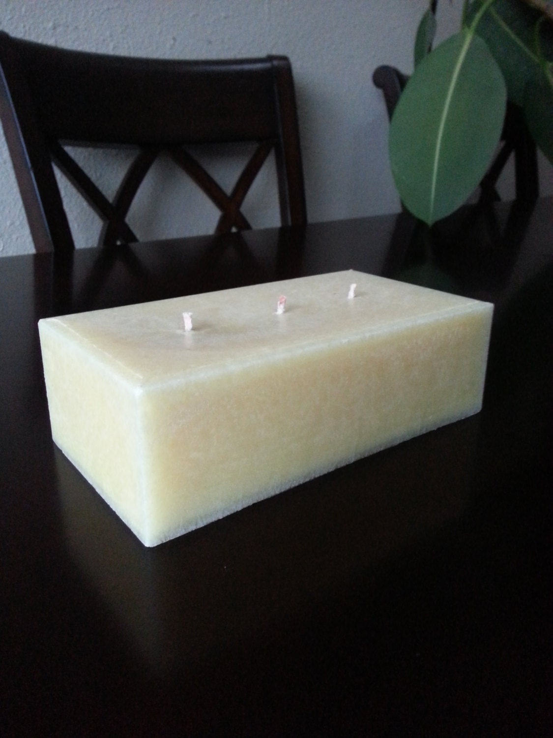 3 wick rectangle candle lemon vanilla scented