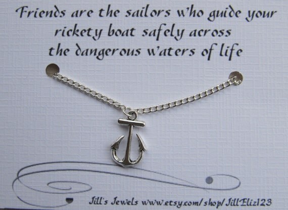 Best Friend Anchor Charm Necklace and Friendship Quote
