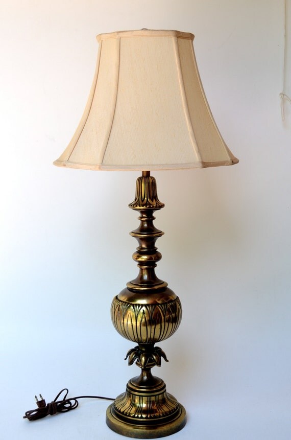 Items similar to Brass Lamp Vintage Hollywood Regency with Patina on Etsy