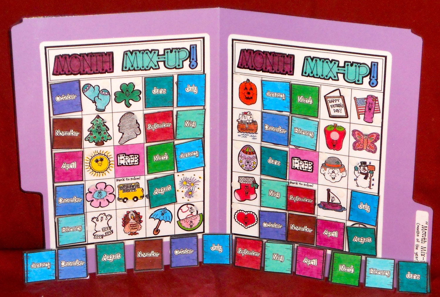 MONTH MIXUP Months of the year File Folder Game Ready