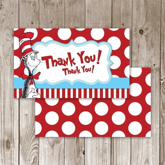 Dr. Seuss Thank You Card by WildTreeBoutique on Etsy