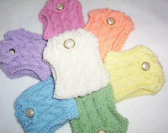 Coffee Tea Mug Cup Cozy Sleeve - Knit Cabled Any Color for Spring Summer Buttoned or Any Color Mothers Day Easter Gift