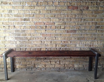 Reclaimed Wood and Metal Bench - The Post Bench // Large