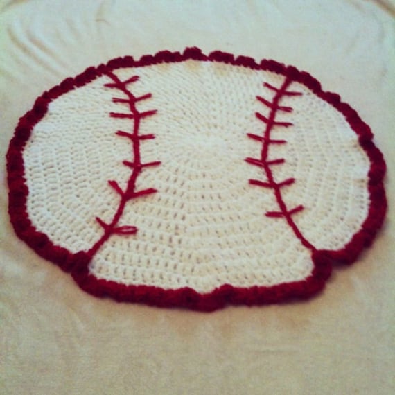 Crochet Baseball Blanket by BizeeHands on Etsy