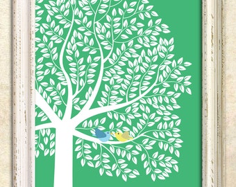Modern Wedding Guest Book Alternative, Signature tree, Personalized Print Art Print, 391 guest sign in 20x30 - 129