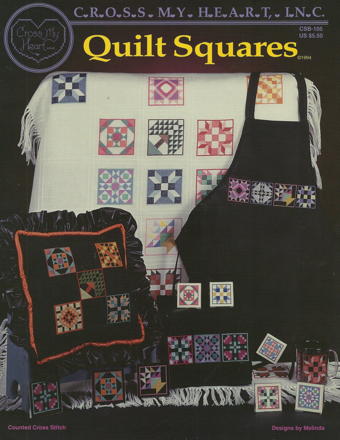 Counted Cross Stitch Quilt Squares by by PointedNeedleDestash