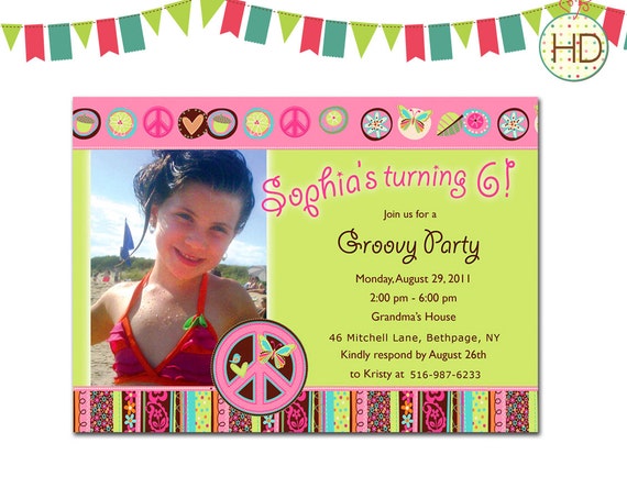 Invitation Anniversaire Hippie