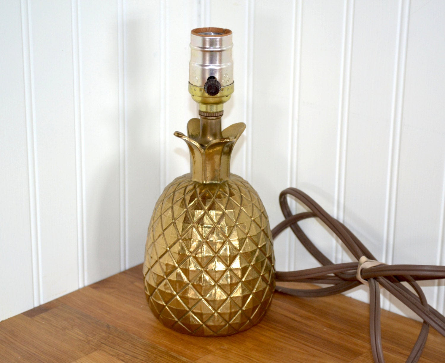 Antique Brass MidCentury Modern Pineapple Lamp 1950's