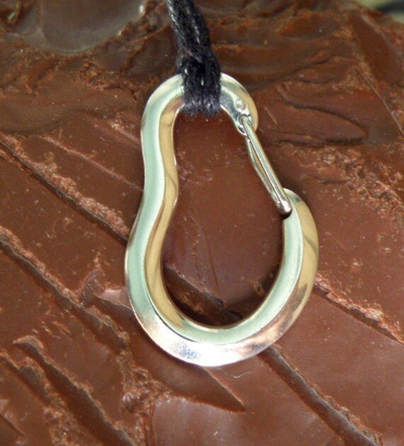 Climbing Carabiner Necklace Sterling Silver by CocoClimbingJewelry