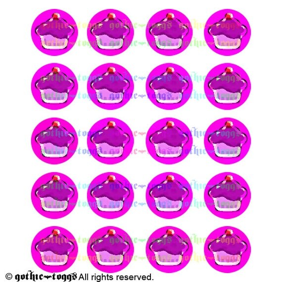 Items similar to Pink Cupcakes Goth Digital Collage Sheet on Etsy
