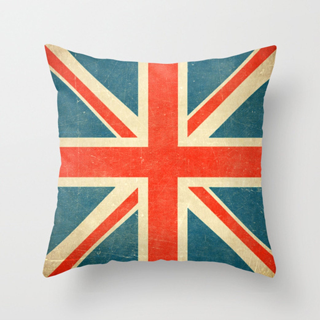 Union Jack Pillow Cover flag plush pillow by HappyPillowShop