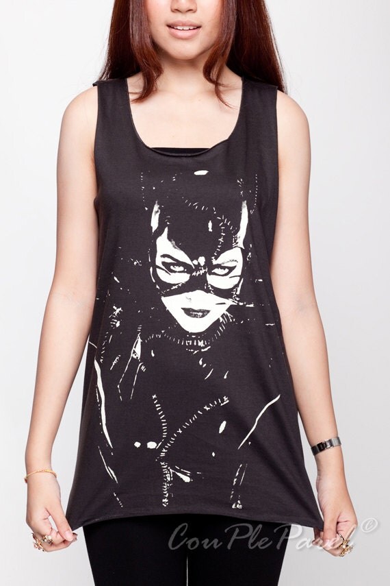 New Fashion Character Print T shirt Men Catwoman Cartoon