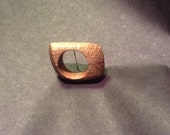 Rounded square "wing" wood ring