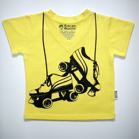 Items similar to Retro Roller Derby tshirt in yellow. Perfect for your