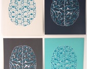 Screen Print - Wall Art 8x10 - Brain on Brain Damask