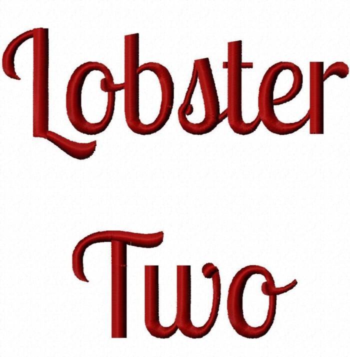 Lobster Two Machine Embroidery Fonts 1444