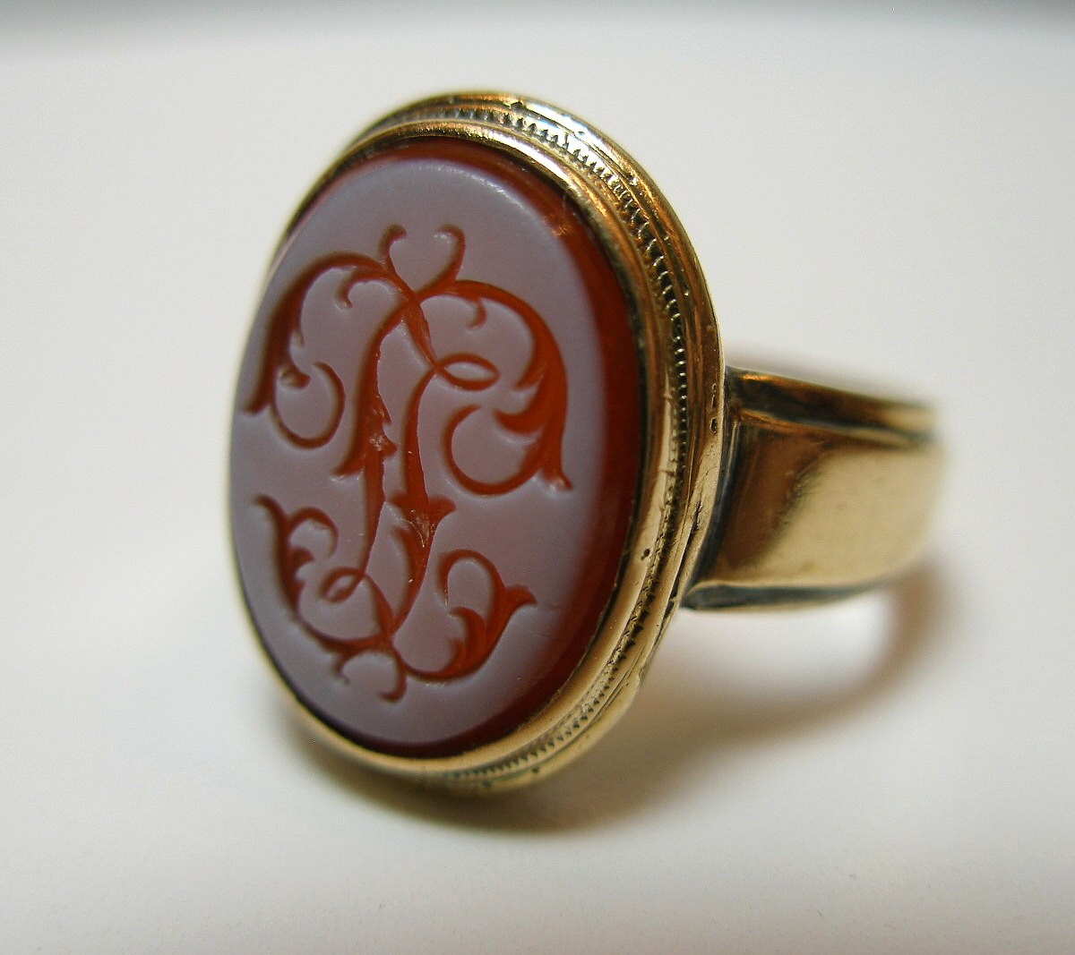Estate Rare Antique 18K Solid Gold Ring Victorian Wax