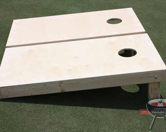 Non Painted / Unfinished Cornhole Boards With Your Choice of Any Color of Corn Filled Bags
