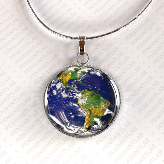 Earth Pendant Earth Necklace Galaxy Necklace by PendantLab on Etsy