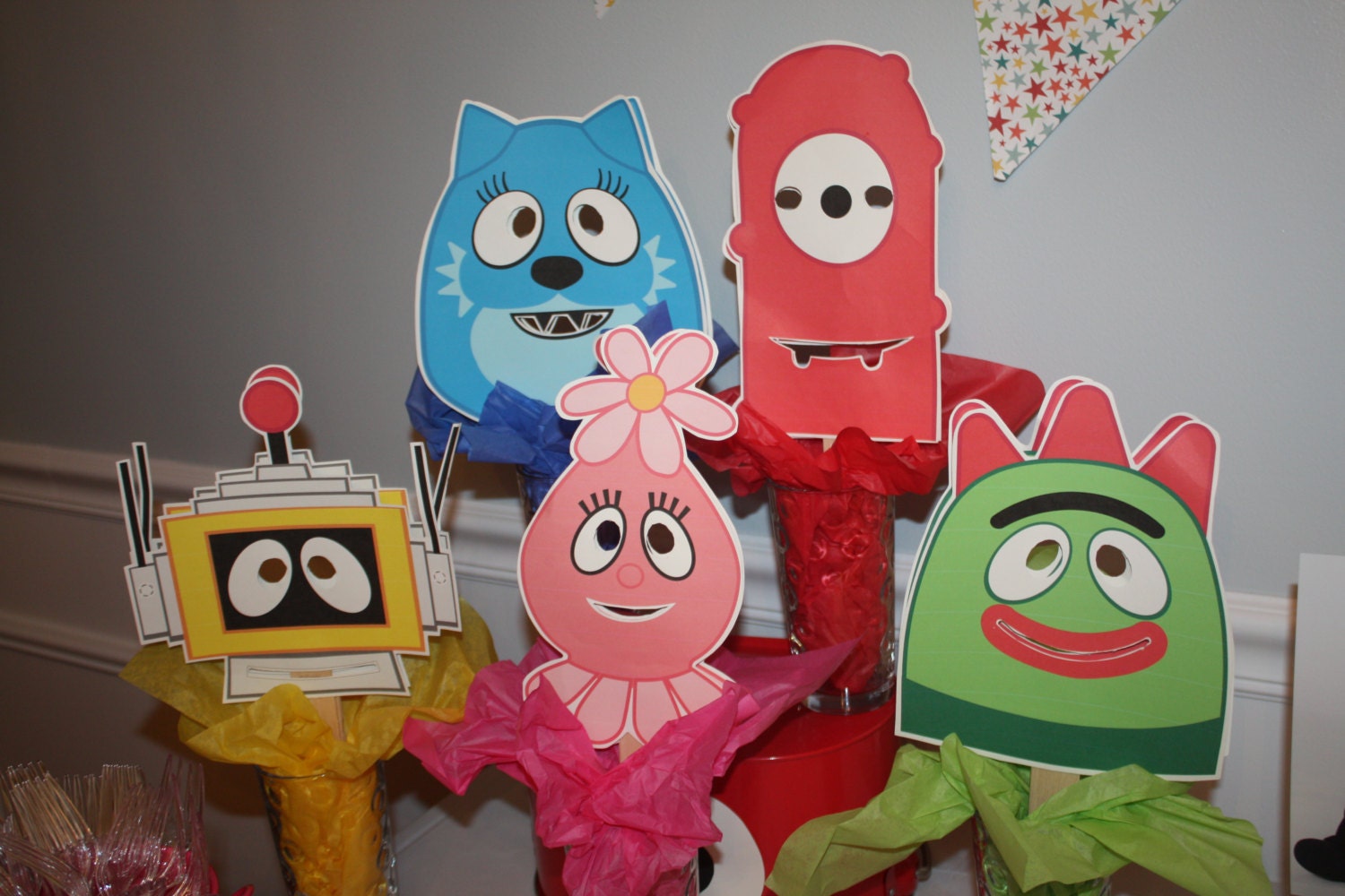 Yo Gabba Gabba Party Masks by misscreativeme on Etsy