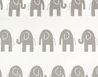SALE - Grey Elephant Fabric - Premier Prints Ele White & Storm Grey - 5 Yards- fabric by the yard