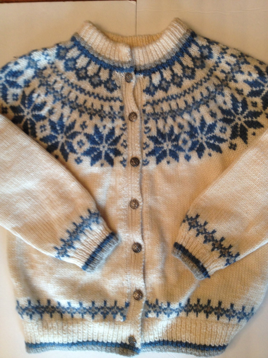 Vintage Scandinavian Dale of Norway Wool Sweater Cardigan