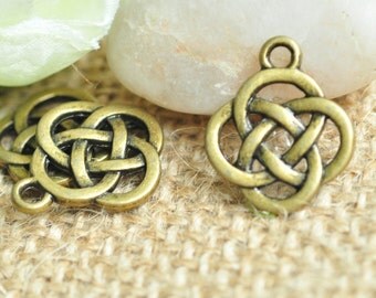20pcs Antique Bronze Chinese Knot Charms 16x19mm MM425