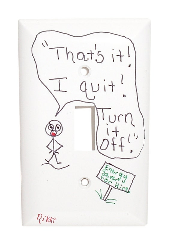Items similar to Funny Light Switch Cover, Stick Figure, Thats It I